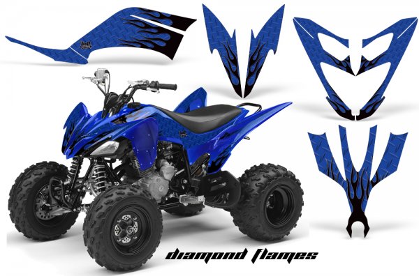 Grafik Kit Dekor Diamond Flames Yamaha YFM 250 R Quad ATV Graphic Kit