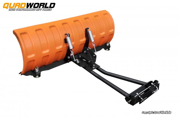 Quad ATV Kunststoff Schneeschild Orange komplett Set 52 Zoll 132cm mit Universal Anbausatz