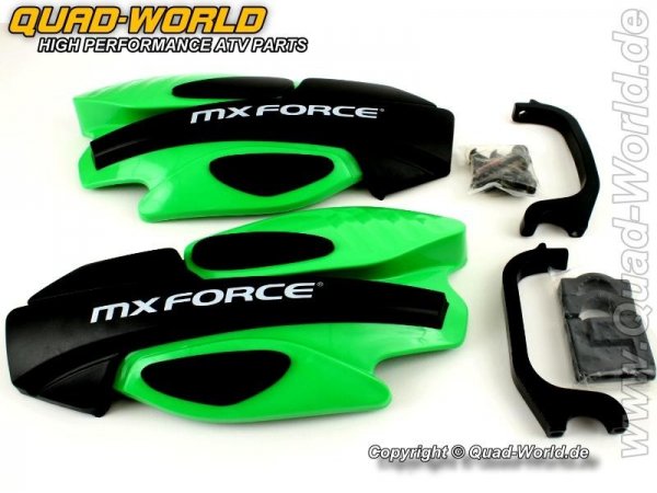 MX Force Race Handschalen Handprotektoren GRUEN incl. Haltekit