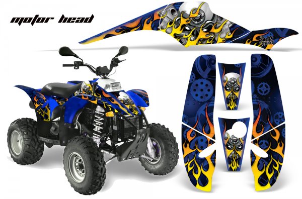 Grafik Kit Dekor Motorhead Polaris Scrambler,Trailblazer 200/400/500 Quad ATV Graphic Kit
