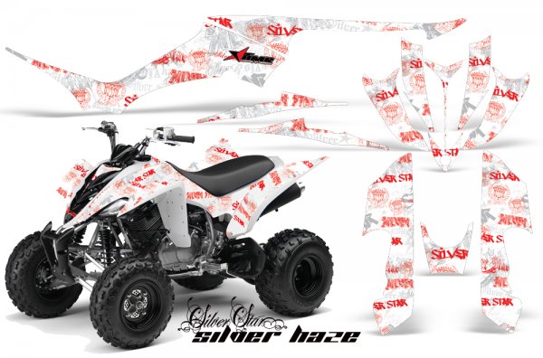Grafik Kit Dekor Silver Star Silver Haze Yamaha YFM 350 R Quad ATV Graphic Kit