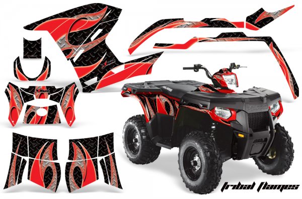 Grafik Kit Dekor Tribal Flame Polaris Sportsman 800/500 Quad ATV Graphic Kit