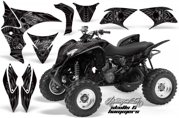 Grafik Kit Dekor Skulls & Hammers Honda TRX 700XX Quad ATV Graphic Kit