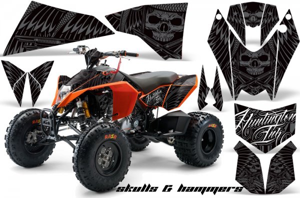 Grafik Kit Dekor Skulls & Hammers KTM 450/505/525 Quad ATV Graphic Kit