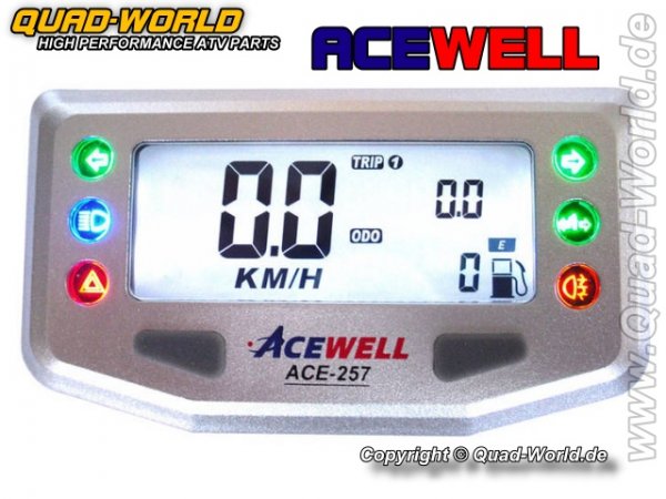 Acewell Digital Tacho ACE-257 Silber