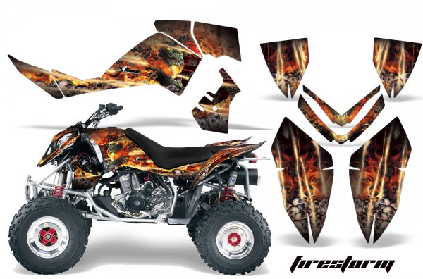 Grafik Kit Dekor Firestorm Polaris Outlaw 450/500/525 06-08 Quad ATV Graphic Kit