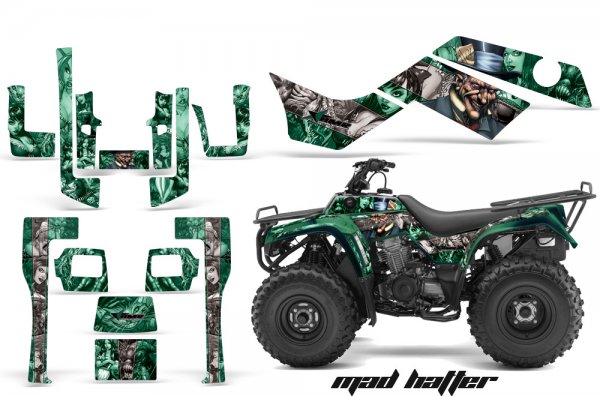 Grafik Kit Dekor MadHatter Kawasaki Bayou 250/300 Quad ATV Graphic Kit