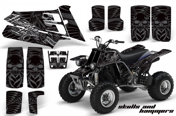 Grafik Kit Dekor Skulls & Hammers Yamaha 350 Banshee Quad ATV Graphic Kit