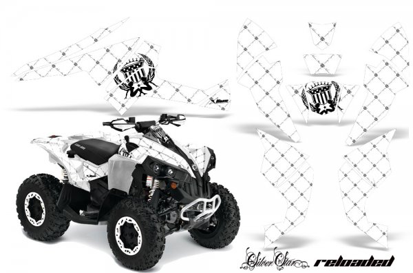 Grafik Kit Dekor Silver Star Reloaded Can Am Renegade 800x 800r Quad ATV Graphic Kit