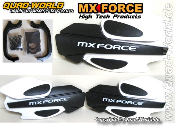 MX Force Race Handschalen Handprotektoren Weiss incl. Haltekit