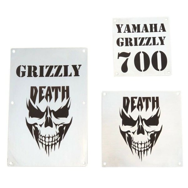 Warnschilder Ersatz Totenkopf Typ DEATH Quad / ATV Yamaha Grizzly 700 17-
